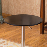 English Elm Adjustable Wood and Metal Bar Table In Black