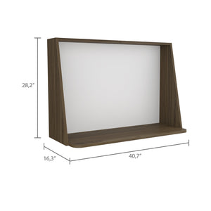 English Elm Wall Desk Mahogany/White Wall-Mounted Space-Saver Shelf with Blackboard Back, Easy Installable Stylish B097133197