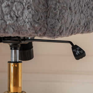 English Elm A&A Plush Alpaca Wool Office Chair with Adjustable 40° Recline, Wide Deep Seat and Sturdy 320mm Base Gray W1143P154103