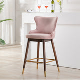 English Elm Leland Fabric Upholstered Wingback Bar Stools, Set Of 2, Pink