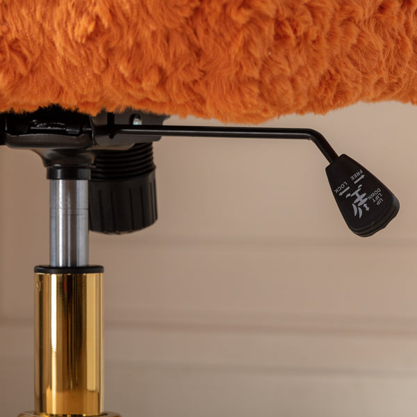 English Elm A&A Plush Alpaca Wool Office Chair with Adjustable 40° Recline, Wide Deep Seat and Sturdy 320mm Base Orange W1143P154104