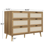 Hearth and Haven Modern 6 Drawer Dresser Wood Cabinet W68894715