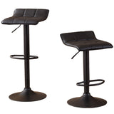 English Elm Belham Swivel Black Bonded Leather Adjustable Bar Stool, Set Of 2