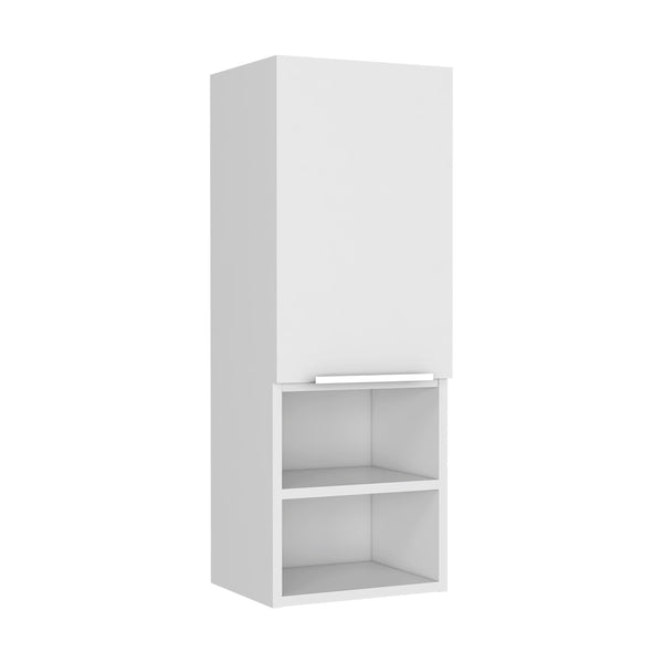 English Elm Medicine Cabinet 32" H - Stylish Space-Saving Design With 2 Interior & 2 Open Shelves, White Finish B097133167
