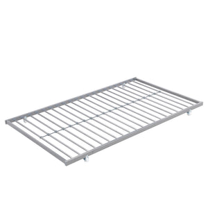 English Elm METAL Silver Bunk Bed with Pull-Out Trundle, Sturdy Steel Frame, Space-Saving, Quiet, Safe Stairs W2297P165044