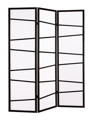 English Elm 3-Panel Screen Room Divider, Black