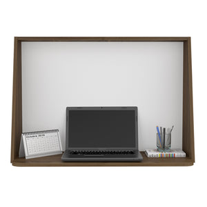 English Elm Wall Desk Mahogany/White Wall-Mounted Space-Saver Shelf with Blackboard Back, Easy Installable Stylish B097133197
