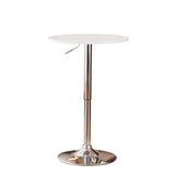 English Elm Adjustable Wood and Metal Bar Table In White