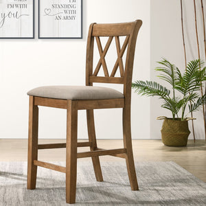 English Elm Windvale Fabric Upholstered Counter Height Dining Chairs, Set Of 2, Tan