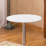 English Elm Adjustable Wood and Metal Bar Table In White