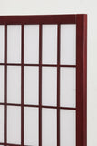 English Elm 4 Panel Oriental Shoji Screen / Room Divider, Cherry