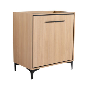 English Elm 30 30 Inch Bathroom Vanity Base with Double Doors, Engineered Wood Cabinet, Modern Minimalist Storage Oak W1972P164356