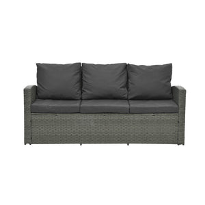 English Elm Patio 5-Piece Wicker Furniture Set With Tempered Glass Table And Cozy Cushions For Outdoor Comfort W1703S00010-GIGA