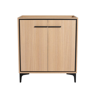 English Elm 30 30 Inch Bathroom Vanity Base with Double Doors, Engineered Wood Cabinet, Modern Minimalist Storage Oak W1972P164356