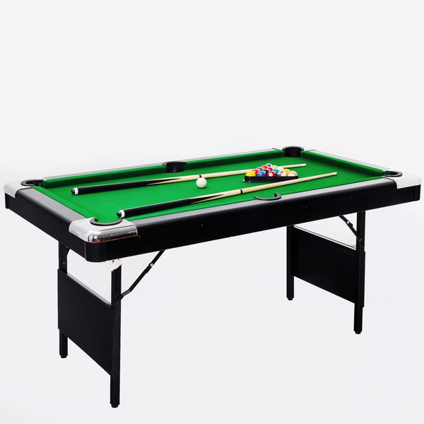 English Elm 6.3ft Foldable Pool Table with Full Accessory Kit for Family Game Rooms W2377P149846