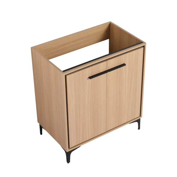 English Elm 30 30 Inch Bathroom Vanity Base with Double Doors, Engineered Wood Cabinet, Modern Minimalist Storage Oak W1972P164356