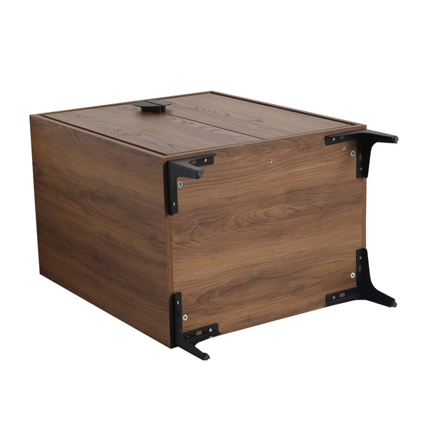 English Elm 24'' Modern Brown Bathroom Vanity with Drop-In Ceramic Sink, Engineered Wood, Soft-Close Doors, Ample Storage W1972S00001