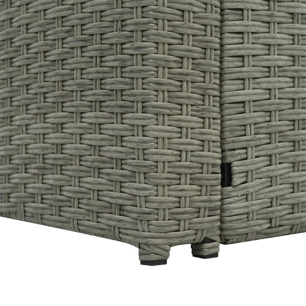 English Elm Patio 5-Piece Wicker Furniture Set With Tempered Glass Table And Cozy Cushions For Outdoor Comfort W1703S00010-GIGA