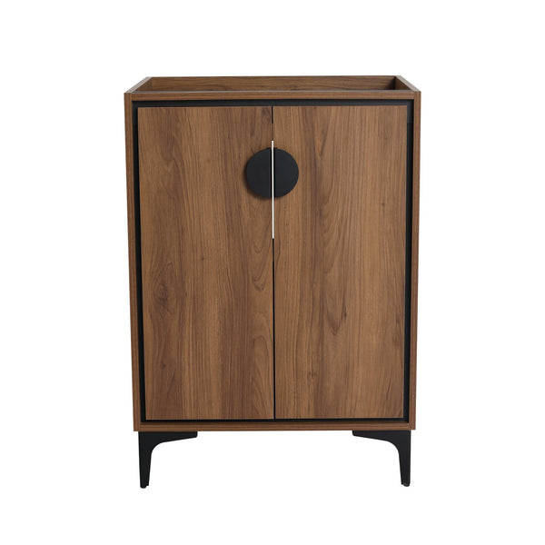 English Elm 24'' Modern Bathroom Vanity without Top Sink Engineered Wood Storage Cabinet with Soft-Closing Doors and Easy Assembly Brown W1972P164278