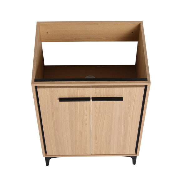 English Elm 24'' Modern Bathroom Vanity without Top Sink Engineered Wood Storage Cabinet with Soft-Closing Doors and Easy Assembly Oak W1972P164355