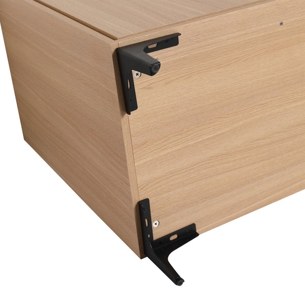 English Elm 30 30 Inch Bathroom Vanity Base with Double Doors, Engineered Wood Cabinet, Modern Minimalist Storage Oak W1972P164356