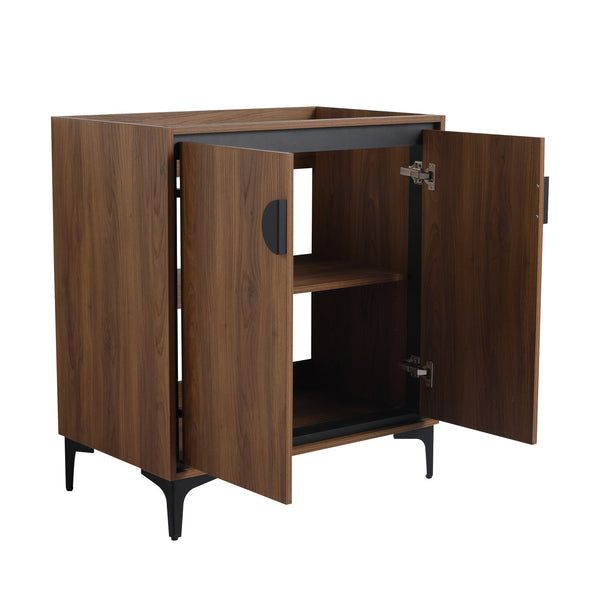 English Elm 30 Brown Bathroom Vanity Cabinet with 2 Doors - Engineered Wood Freestanding Storage, Easy Install W1972P164354