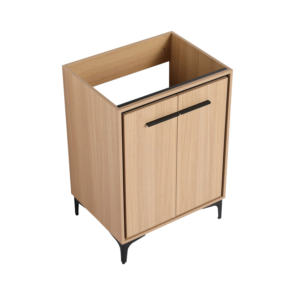 English Elm 24'' Modern Bathroom Vanity without Top Sink Engineered Wood Storage Cabinet with Soft-Closing Doors and Easy Assembly Oak W1972P164355