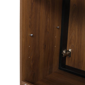 English Elm 30 LEVISTAR Bathroom Vanity with Drop-In Ceramic Sink, 2-Door Engineered Wood Cabinet, Brown, 30" W1972S00002