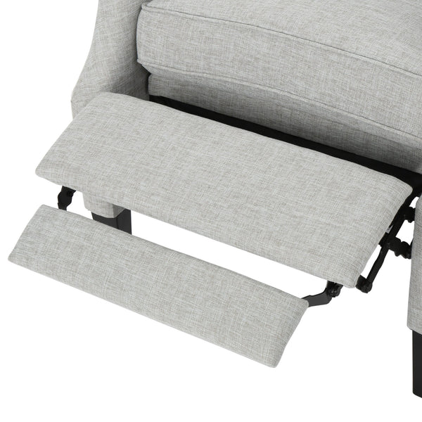 English Elm Christopher Knight Home® - Pushback Recliner Chair with Nailhead Trim and Wingback Design, Plush Fabric Comfort for Living Rooms Grey 60760.00GRYMOSS