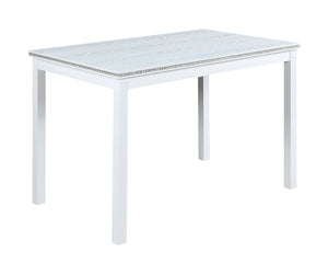 English Elm 5 Piece Wooden Dining Set - Elegant Rectangular Table & 4 Upholstered Chairs With Crystal Accents W1998S00049