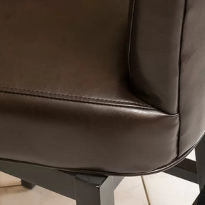 English Elm Christopher Knight Home® - 28-inch Modern PU Leather Swivel Counter Stool with Round Seat, Dark Brown, 41"H, Easy Wipe Clean Finish 57178.00PU