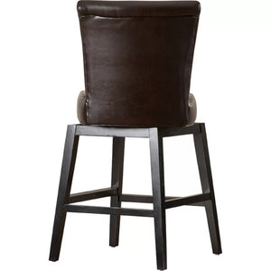 English Elm Christopher Knight Home® - 28-inch Modern PU Leather Swivel Counter Stool with Round Seat, Dark Brown, 41"H, Easy Wipe Clean Finish 57178.00PU