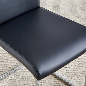 English Elm Modern PU Faux Leather Dining Chair Set – Sleek High-Back Upholstered Side Chairs for Kitchen, Office, Patio, Vanity (4) Black W1151P145210