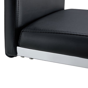 English Elm Modern PU Faux Leather Dining Chair Set – Sleek High-Back Upholstered Side Chairs for Kitchen, Office, Patio, Vanity (4) Black W1151P145210