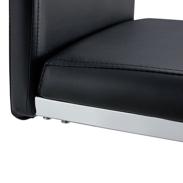 English Elm Modern PU Faux Leather Dining Chair Set – Sleek High-Back Upholstered Side Chairs for Kitchen, Office, Patio, Vanity (4) Black W1151P145210