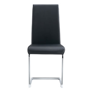 English Elm Modern PU Faux Leather Dining Chair Set – Sleek High-Back Upholstered Side Chairs for Kitchen, Office, Patio, Vanity (4) Black W1151P145210