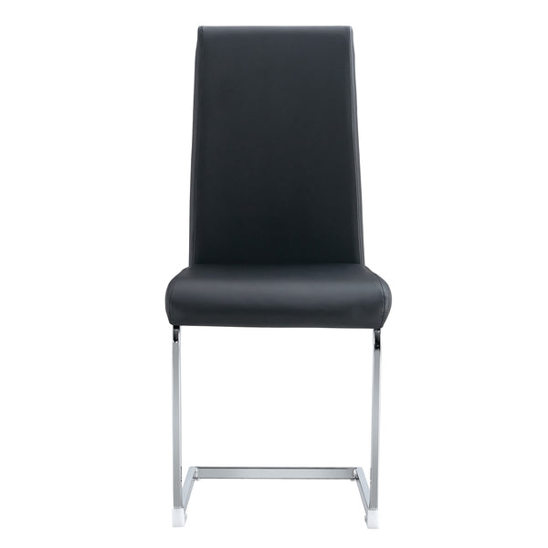 English Elm Modern PU Faux Leather Dining Chair Set – Sleek High-Back Upholstered Side Chairs for Kitchen, Office, Patio, Vanity (4) Black W1151P145210