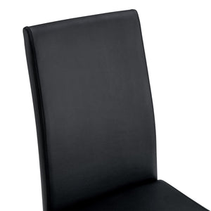 English Elm Modern PU Faux Leather Dining Chair Set – Sleek High-Back Upholstered Side Chairs for Kitchen, Office, Patio, Vanity (4) Black W1151P145210