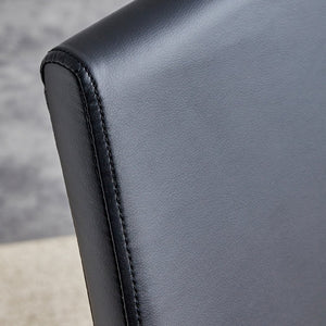 English Elm Modern PU Faux Leather Dining Chair Set – Sleek High-Back Upholstered Side Chairs for Kitchen, Office, Patio, Vanity (4) Black W1151P145210