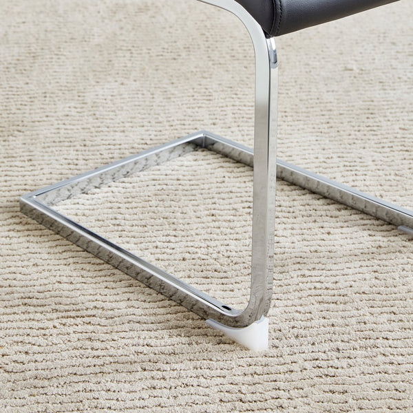 English Elm Modern PU Faux Leather Dining Chair Set – Sleek High-Back Upholstered Side Chairs for Kitchen, Office, Patio, Vanity (4) Black W1151P145210