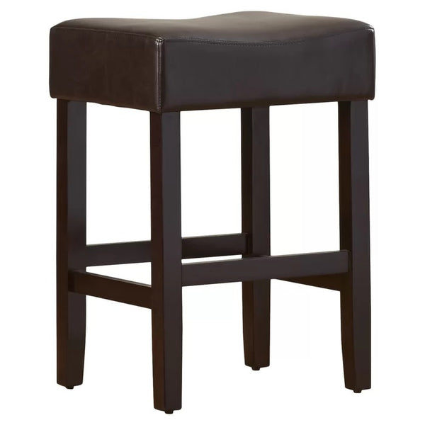 English Elm Christopher Knight Home® - Set Transitional 2-Piece Backless Fabric Counter Height Barstools with 26.75" Seat Height, Durable Upholstery and Sturdy Frame Dark Brown 74492.00PU