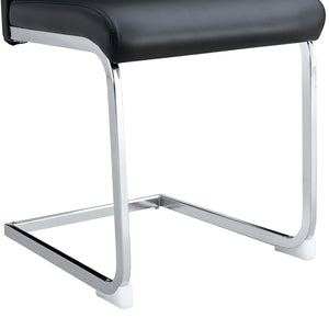 English Elm Modern PU Faux Leather Dining Chair Set – Sleek High-Back Upholstered Side Chairs for Kitchen, Office, Patio, Vanity (4) Black W1151P145210