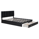 Hearth and Haven Full Size Upholstered Bed with Hydraulic Storage System and Drawer SF000117AAB