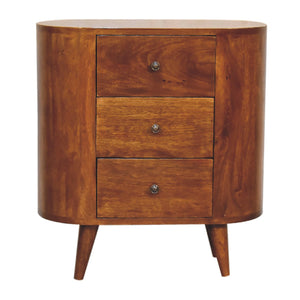 English Elm Mini Chestnut Cabinet - Solid Wood Nightstand, Timeless Chestnut Finish, Compact 27.6x15.7x22.8" Stylish Storage B182P166582