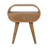 English Elm Circular Open Slot Bedside