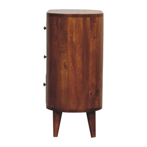 English Elm Mini Chestnut Cabinet - Solid Wood Nightstand, Timeless Chestnut Finish, Compact 27.6x15.7x22.8" Stylish Storage B182P166582