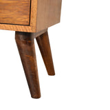 English Elm 4 Drawer Multi Chestnut Bedside