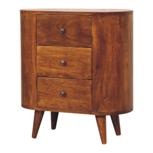 English Elm Mini Chestnut Cabinet - Solid Wood Nightstand, Timeless Chestnut Finish, Compact 27.6x15.7x22.8" Stylish Storage B182P166582