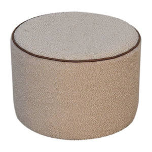 English Elm Serenity Round Upholstered Ottoman Low Profile Footrest for Living Room Accent Seating B182P166618