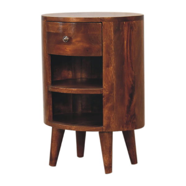 English Elm Cortez Chestnut Nightstand Solid Wood Chestnut Finish — Timeless, Compact 19.7" Square Accent Table B182P166598